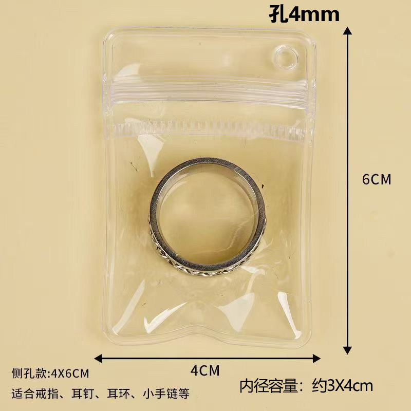 PVC Transparent Zip-Seal Hanging Display Bags – Jewelry, Earring & Jade Storage with Hang Hole