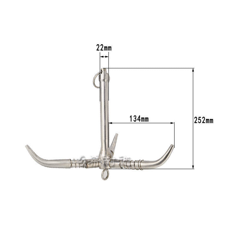 316 Stainless Steel Folding Marine Grappling Hook - 3 Prong Boat Anchor & Weed Hook for Yachts & Fishing Boats