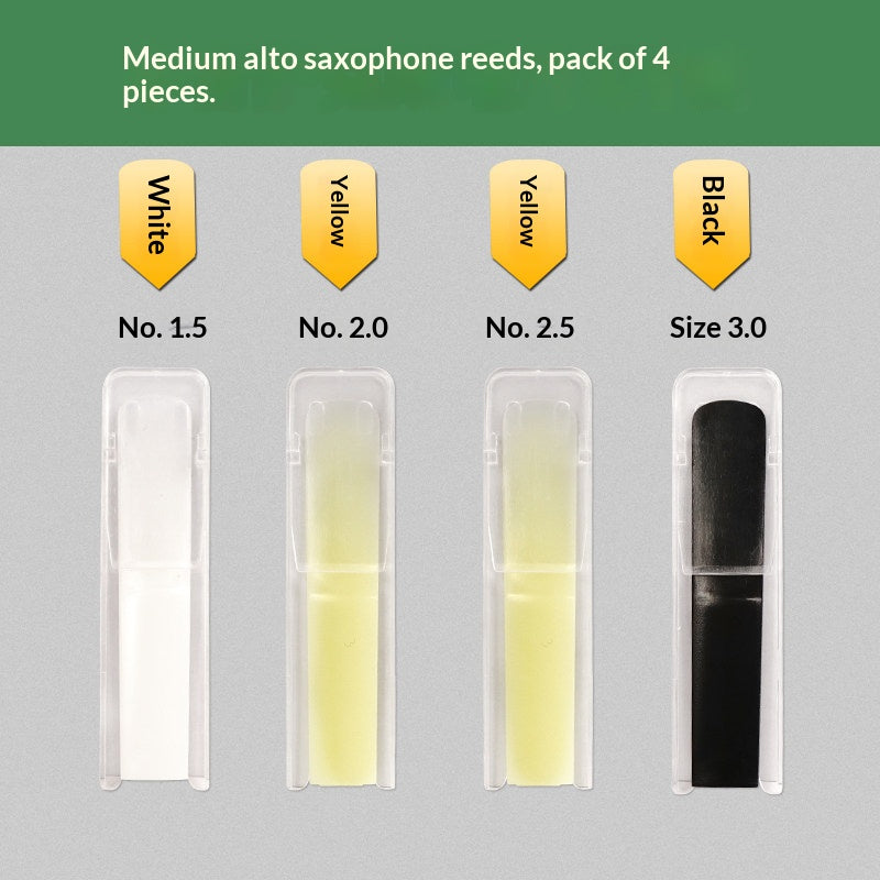 Resin Saxophone & Clarinet Reeds – 1.5 / 2.0 / 2.5 / 3.0 – Single or 4‑Pack (Alto, Tenor, Soprano, Clarinet)