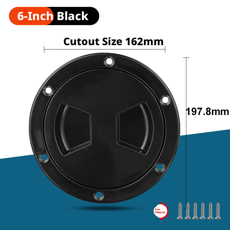 Boat Deck Hatch Cover — Round & Square ABS Inspection Port with Rubber Seal