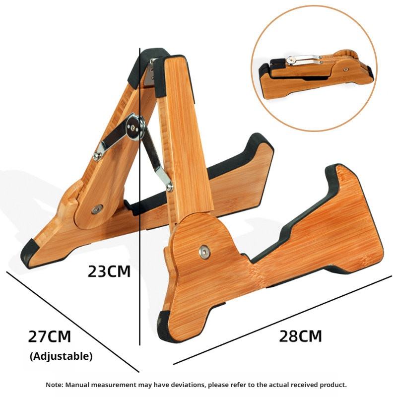 Solid Wood Foldable Guitar Stand – Bamboo A‑Frame for Guitar, Violin, Ukulele (with Footrest & Double Stand Options)