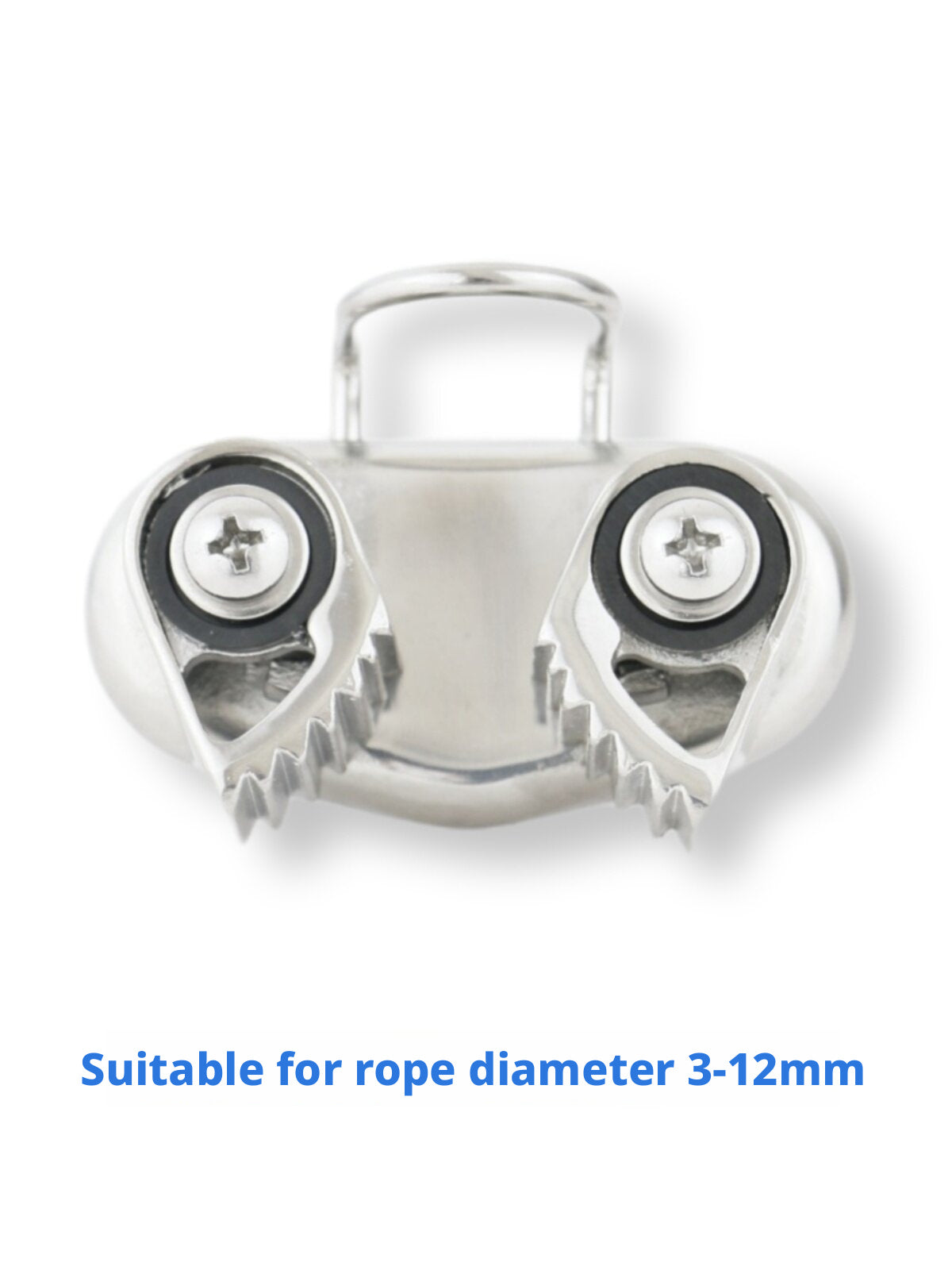 316 Stainless Steel Rope Clamcleat with Roller Fairlead – Cam Cleat Line Gripper for Sailboats, Kayaks & Pilates Reformers