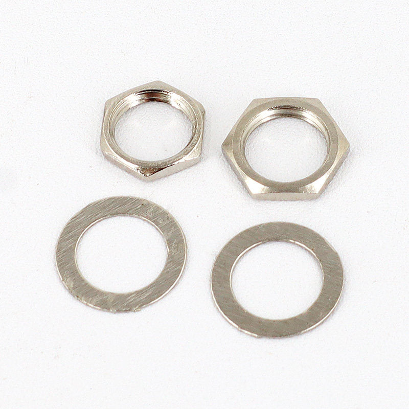 Electric Guitar Jack Nut & Washer Set – 6.35mm Output Socket Hardware (Metric + Imperial) – Silver/Black/Gold