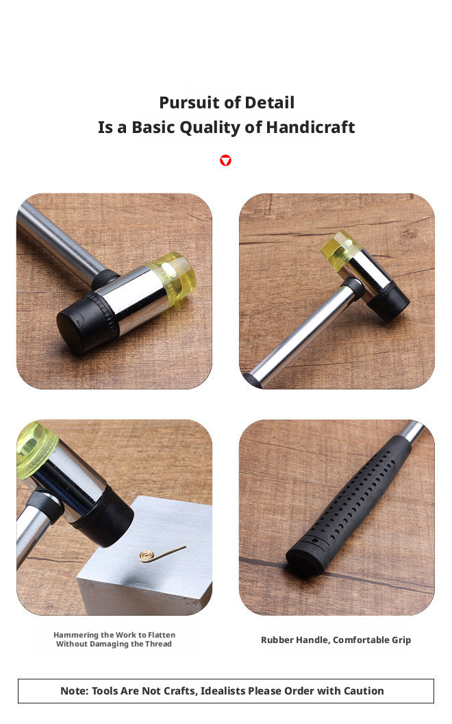 Rubber Jewelry Hammer & Flattening Pad Set – No-Mark Wire Flattening