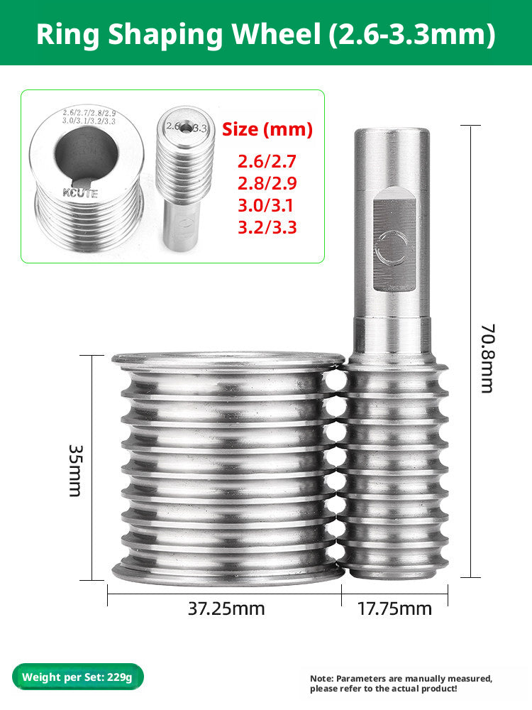 KCUTE Manual Ring Shaping Machine – 40+ Roller Wheels, for Gold/Silver