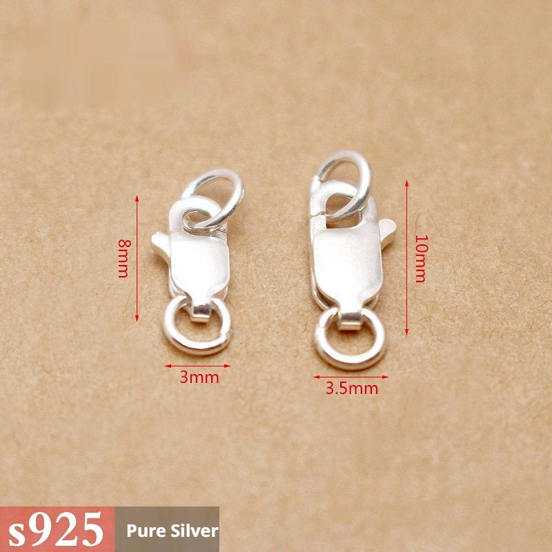 s925 Sterling Silver Clasps – Spring Ring, Lobster, Question Hook, S & W Clasps for DIY Bracelets, Necklaces, Jewelry Making (Multiple Sizes)
