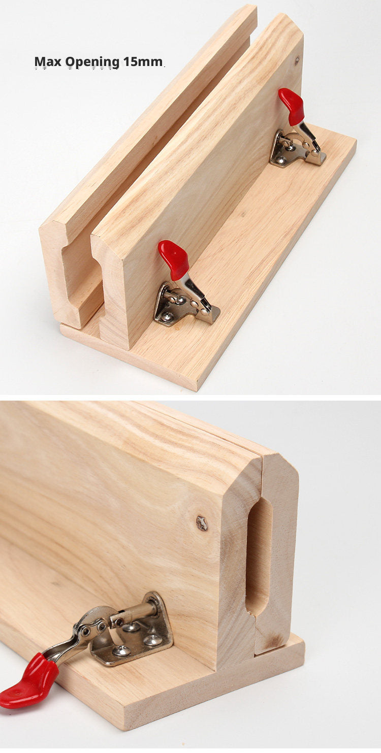 Hand‑Stitched Wood Clamp – 8 Styles for Leather Sewing (Beech/Pine, Lychee or Leather Veneer)