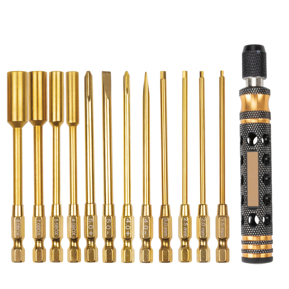 5-in-1 RC Titanium-Plated Hex & Nut Screwdriver Set – Precision Repair Tool for Boat, Car & Truck