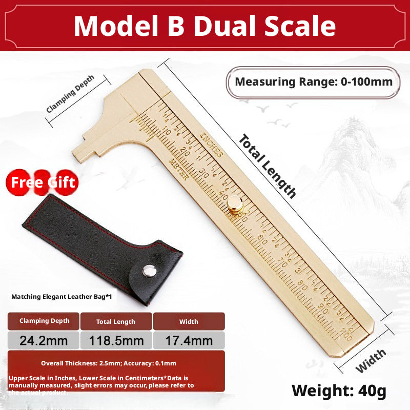 Solid Brass Mini Caliper Set – 0.1mm Accuracy, Jewelry & DIY Measurement