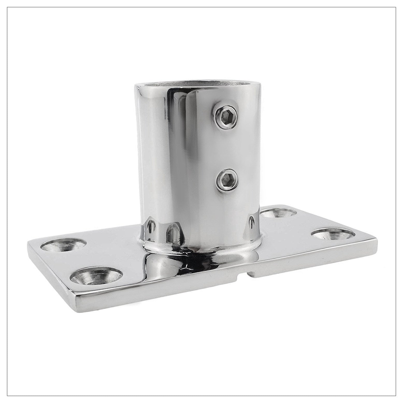 316 Stainless Steel 90-Degree Tube Flange Base – Marine Railing Stanchion Mount, 22–38mm