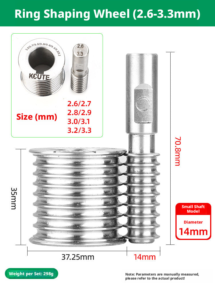 KCUTE Manual Ring Shaping Machine – 40+ Roller Wheels, for Gold/Silver