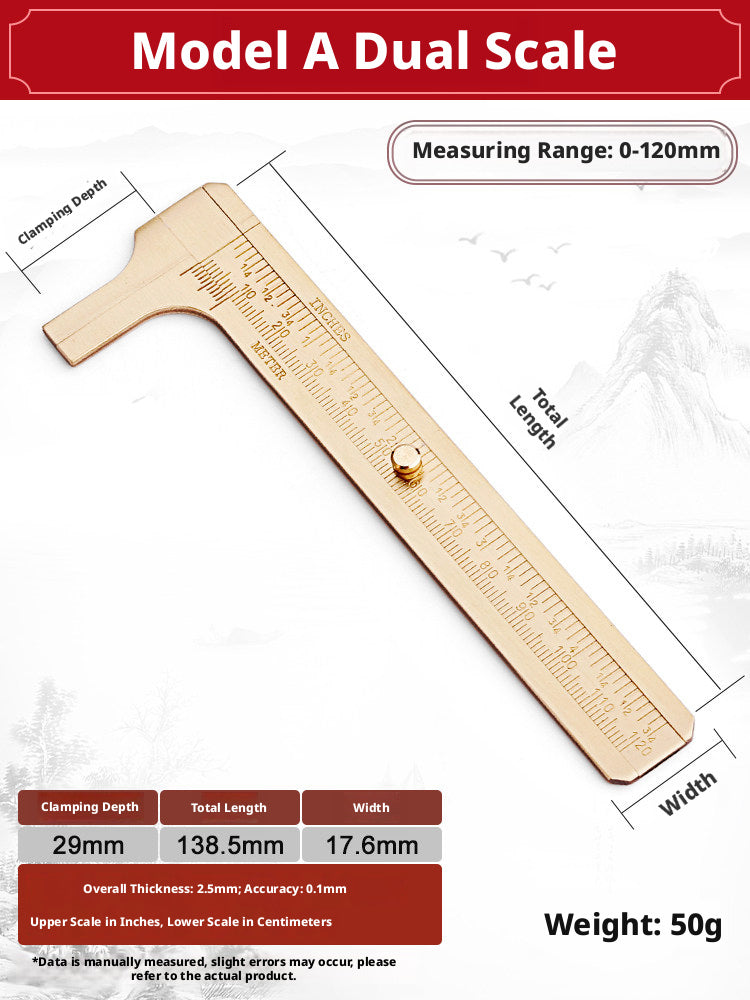 Solid Brass Mini Caliper Set – 0.1mm Accuracy, Jewelry & DIY Measurement