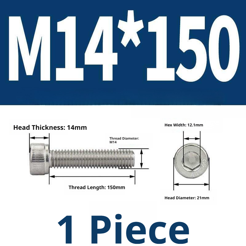 316 Stainless Steel Socket Head Cap Screws – Hex Allen Bolt, M2–M20, GB/T Standard, 4.8 Grade