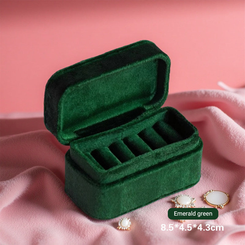 Mini Velvet Ring Box – Travel Portable, Holds 5 Rings, 7 Colors