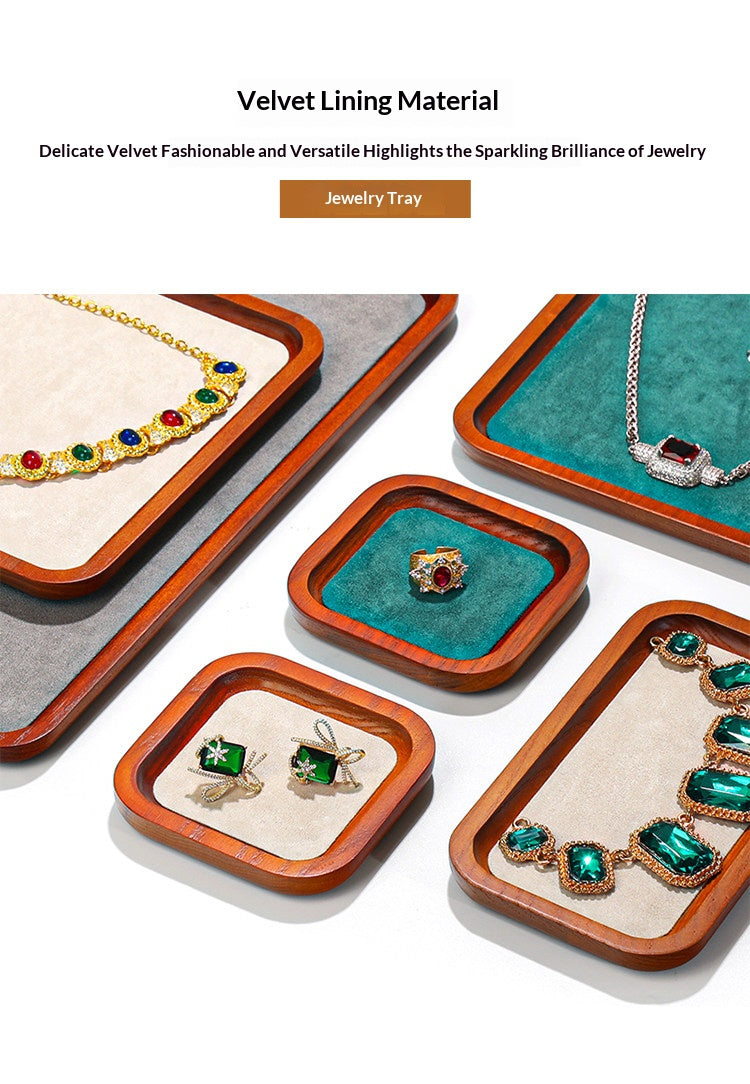 Premium Solid Wood Jewelry Display Trays for Photography & Organizing