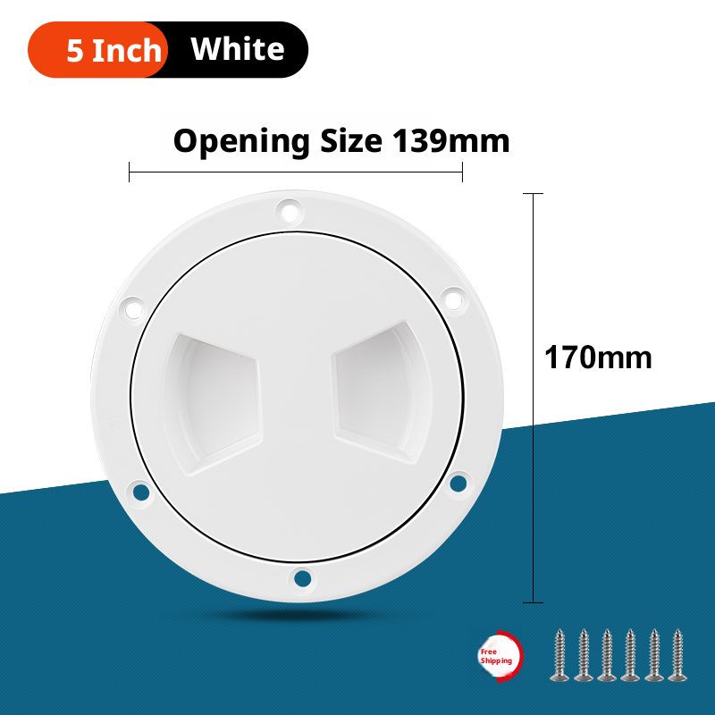 Boat Deck Hatch Cover — Round & Square ABS Inspection Port with Rubber Seal