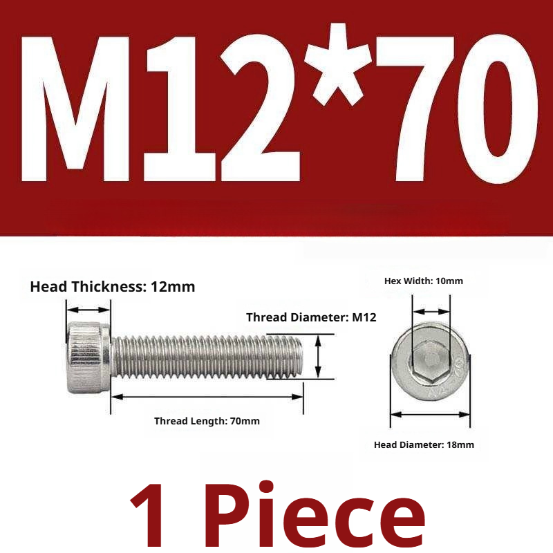 316 Stainless Steel Socket Head Cap Screws – Hex Allen Bolt, M2–M20, GB/T Standard, 4.8 Grade
