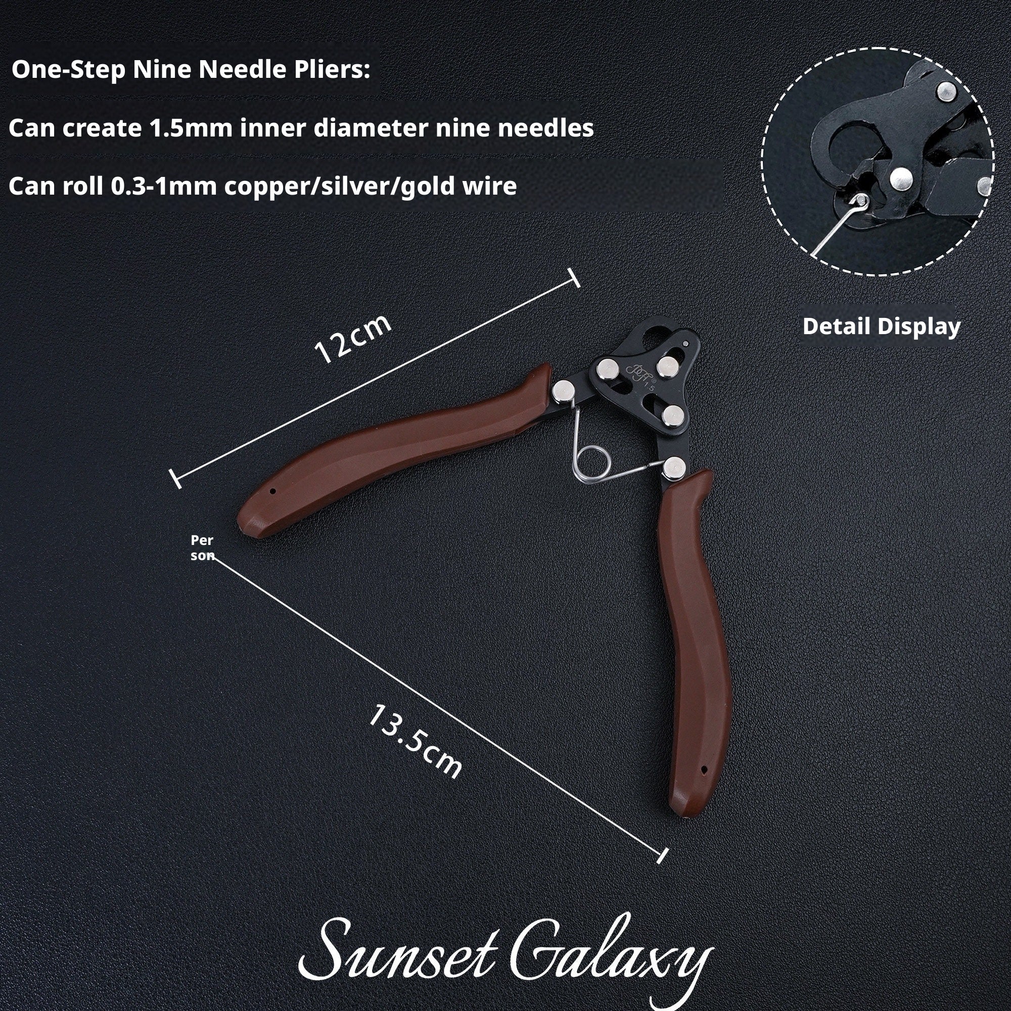 One-Step 9-Pin Pliers Set – Perfect Loops Every Time, 1.5mm Inner Diameter