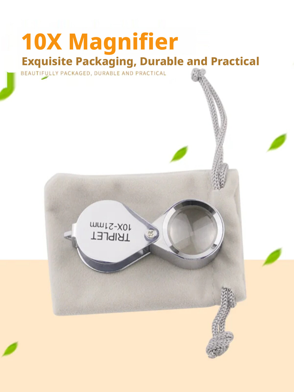 10x/20x/30x Foldable Jewelry Loupe – Triplet Lens, Metal Body