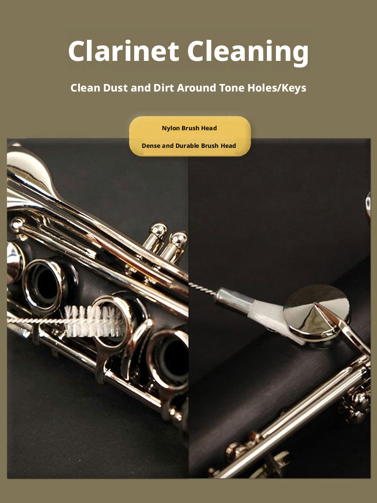 Woodwind Instrument Cleaning Brush Set – Tone Hole/Key & Mouthpiece Brushes for Flute, Clarinet, Saxophone