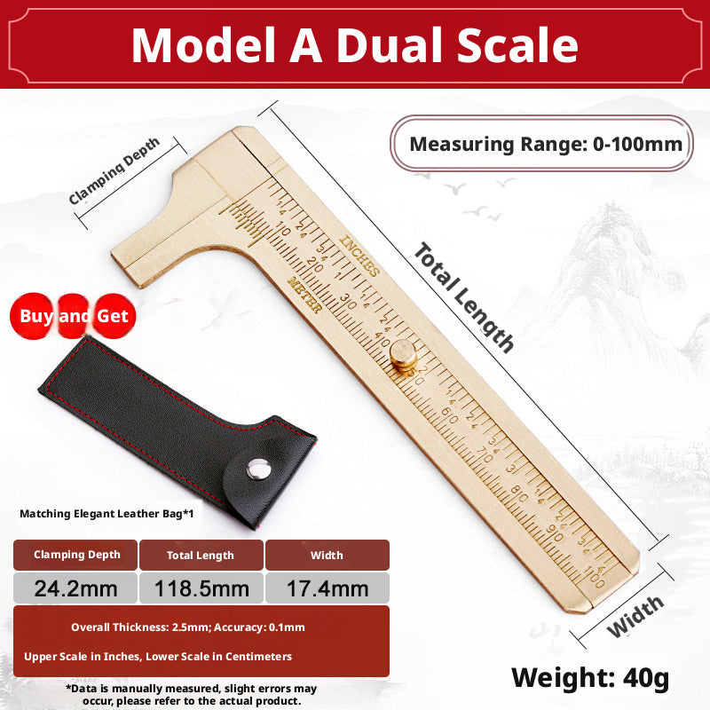 Solid Brass Mini Caliper Set – 0.1mm Accuracy, Jewelry & DIY Measurement