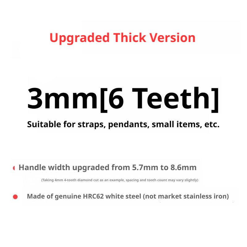 White Steel Diamond Chisel Set – 3/4/5/6mm Spacing, 1/2/4/6 Teeth for Leather Stitching