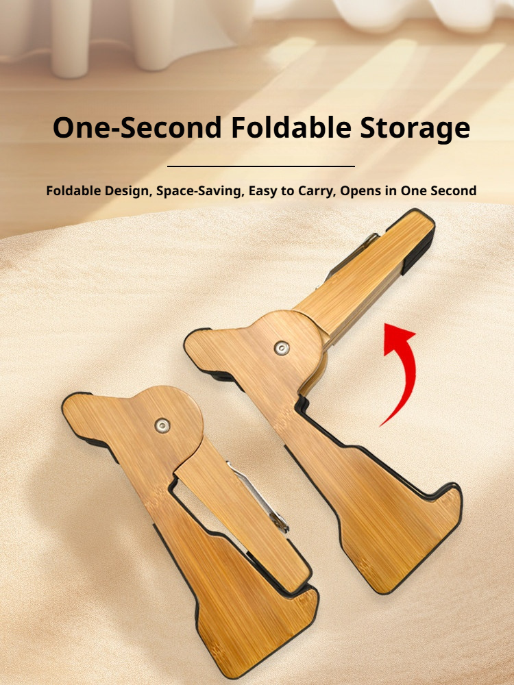 Solid Wood Foldable Guitar Stand – Bamboo A‑Frame for Guitar, Violin, Ukulele (with Footrest & Double Stand Options)