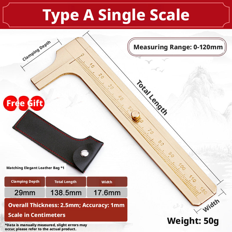 Solid Brass Mini Caliper Set – 0.1mm Accuracy, Jewelry & DIY Measurement