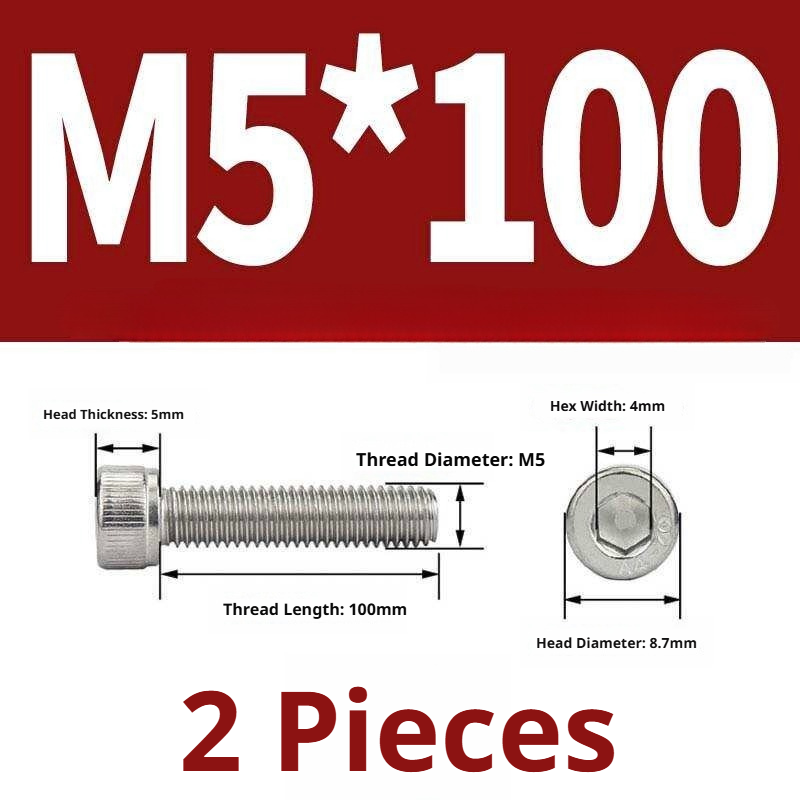 316 Stainless Steel Socket Head Cap Screws – Hex Allen Bolt, M2–M20, GB/T Standard, 4.8 Grade