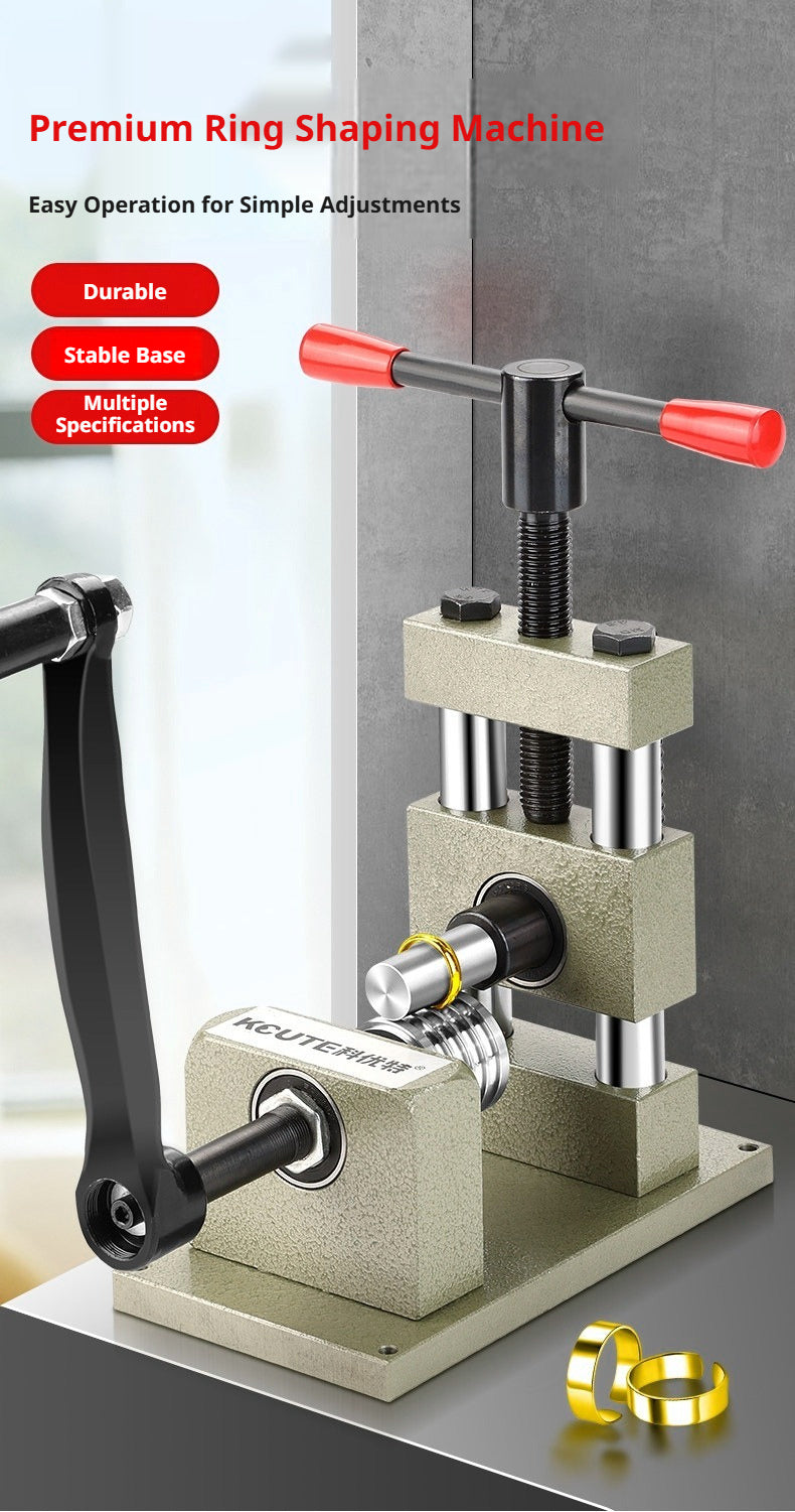KCUTE Manual Ring Shaping Machine – 40+ Roller Wheels, for Gold/Silver