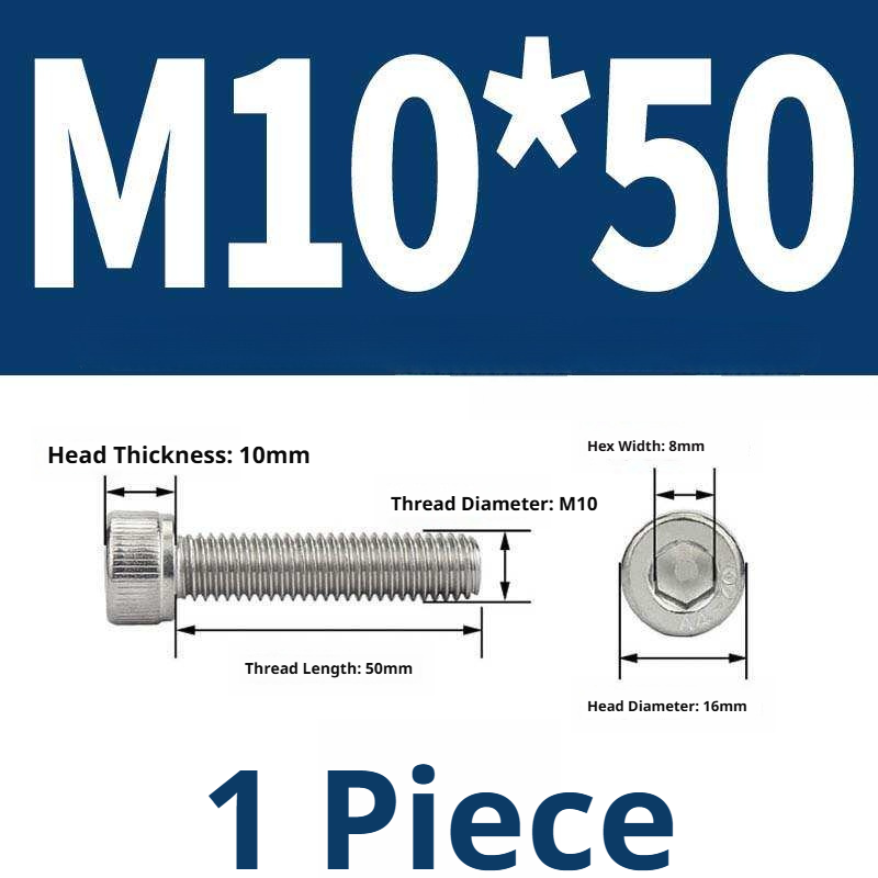 316 Stainless Steel Socket Head Cap Screws – Hex Allen Bolt, M2–M20, GB/T Standard, 4.8 Grade