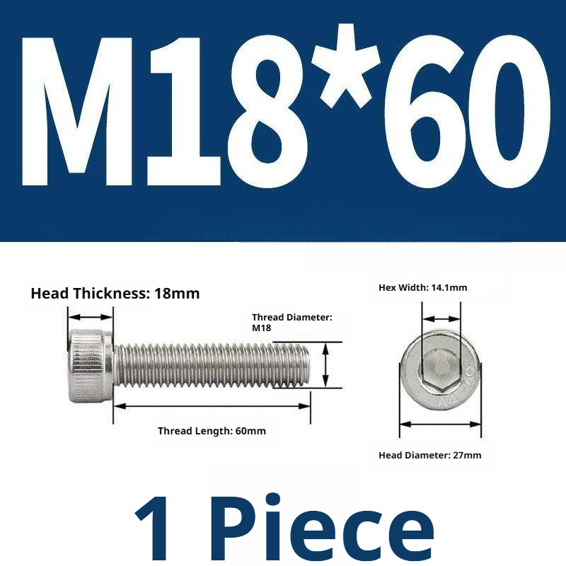 316 Stainless Steel Socket Head Cap Screws – Hex Allen Bolt, M2–M20, GB/T Standard, 4.8 Grade