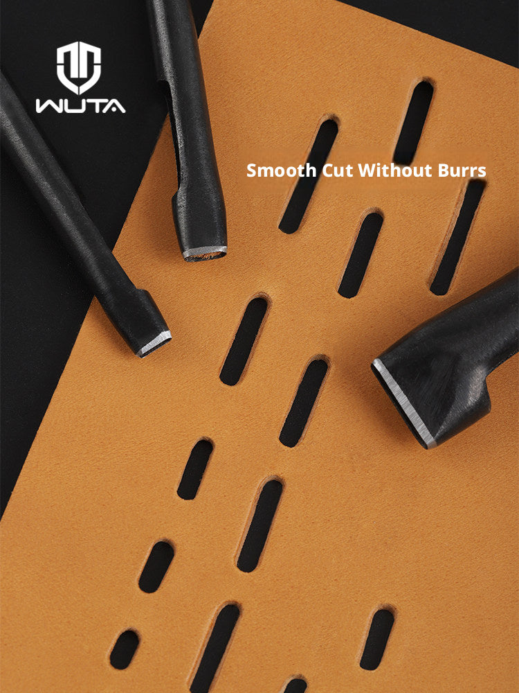 Black Flat Punch Set – Rectangular Hole Punches for Belts, Straps & Leathercraft (2‑5mm × 3‑25mm)