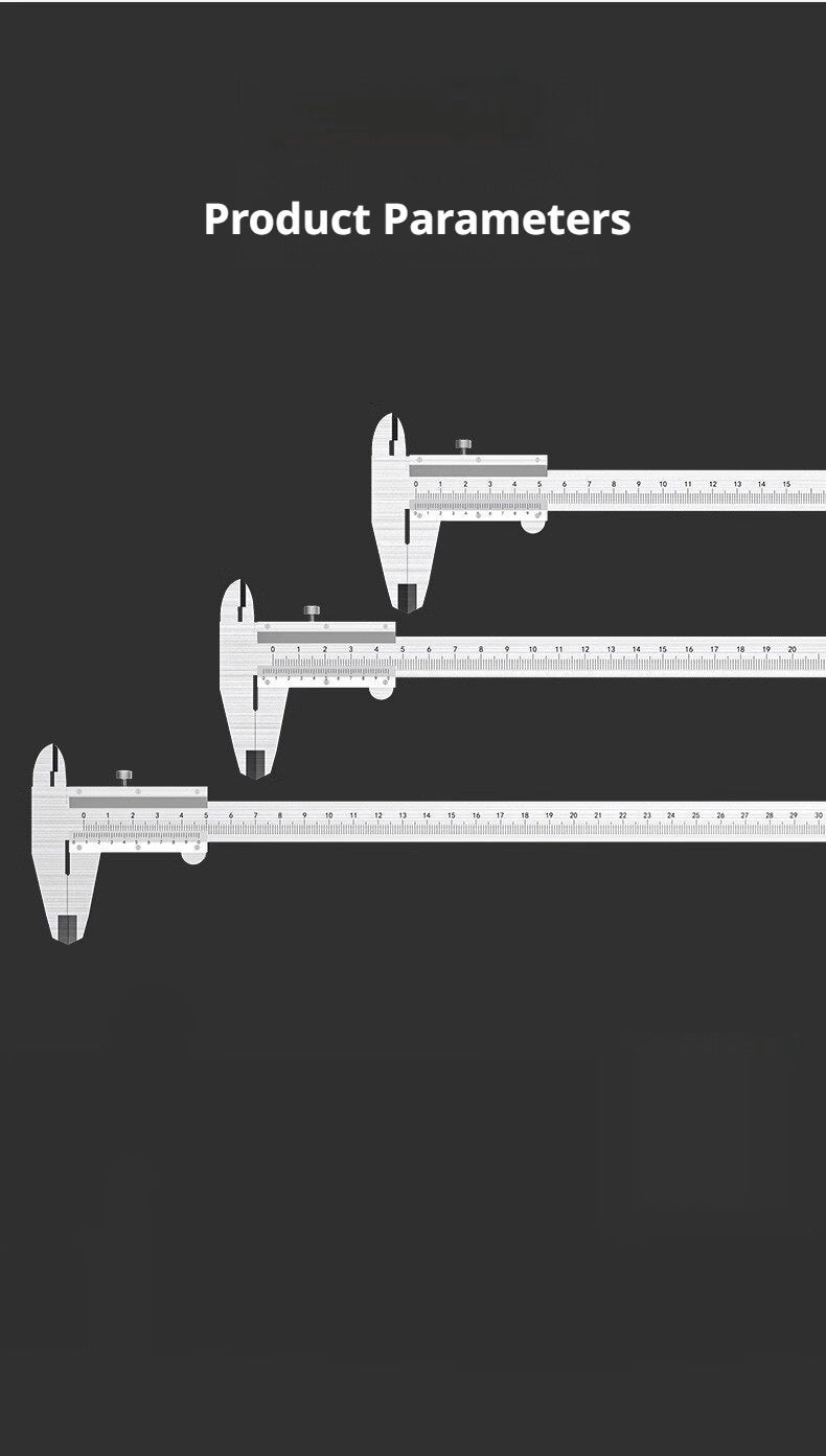 Stainless Steel Vernier Caliper – 0.02mm Precision, 150/200/300mm
