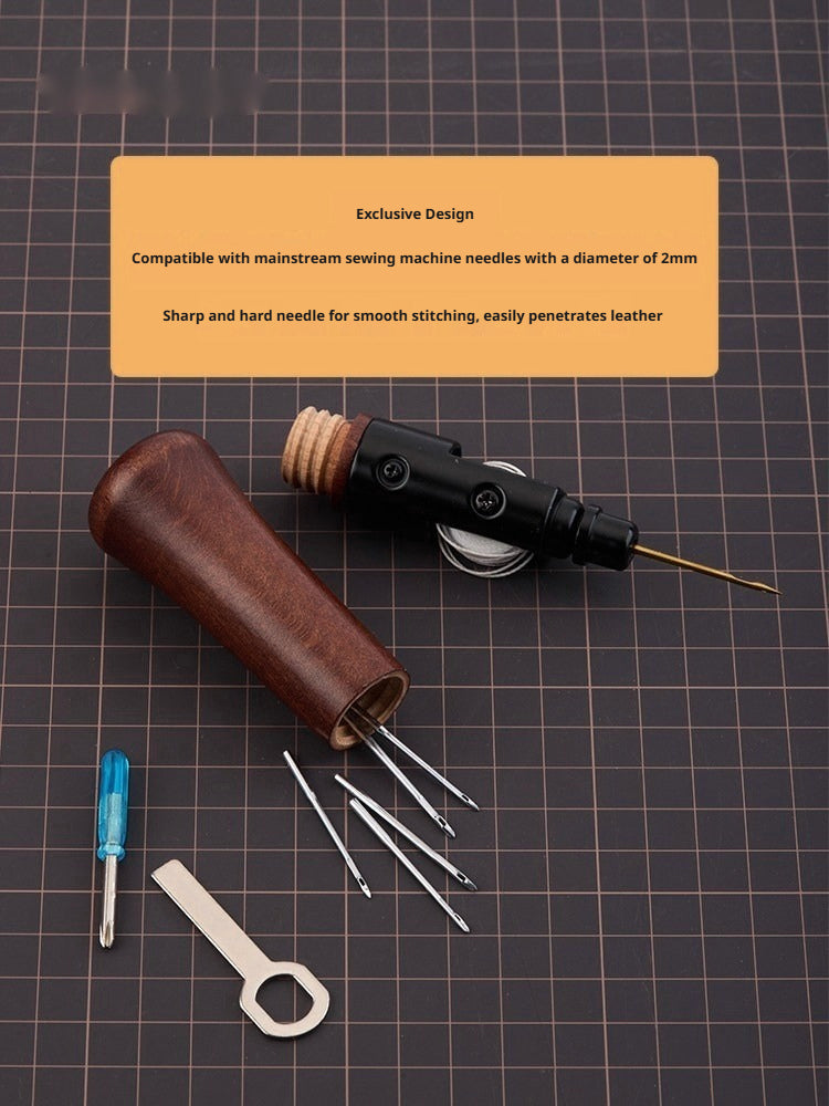 Leather Hand Sewing Tool – Hand Stitcher for Bags, Belts, Saddles (Lock Stitch) with 25 Color Waxed Thread