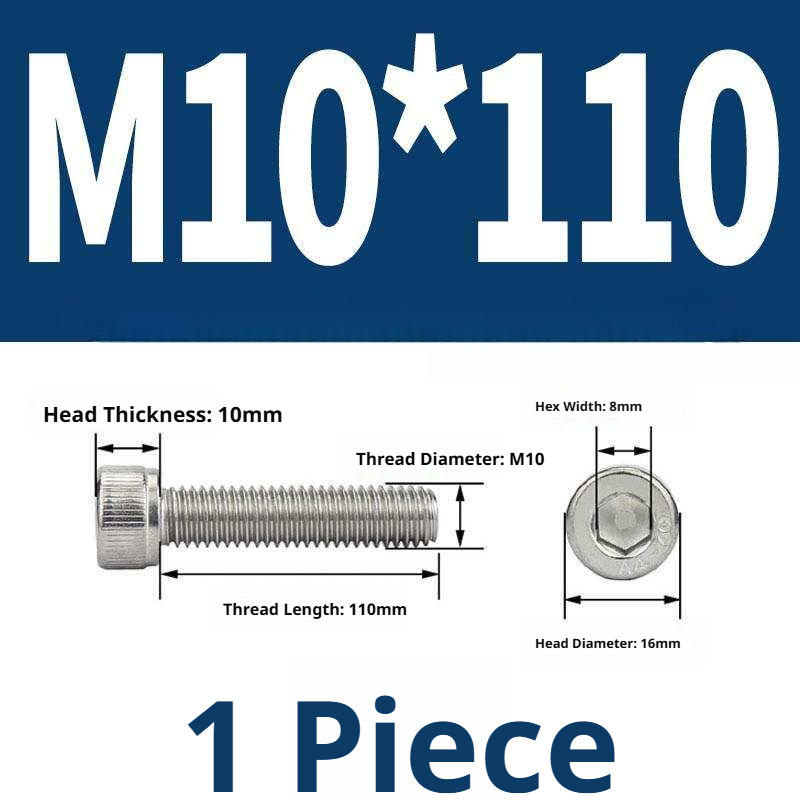 316 Stainless Steel Socket Head Cap Screws – Hex Allen Bolt, M2–M20, GB/T Standard, 4.8 Grade
