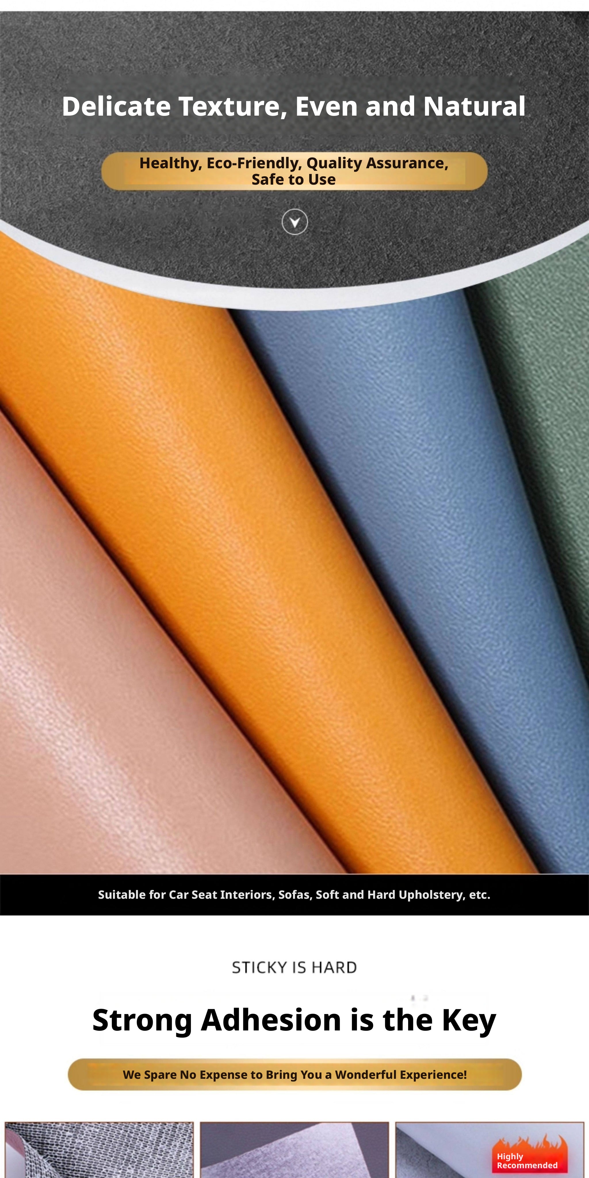 Strong Self-Adhesive Leather Repair Patch – 0.8mm Thick, Cut-to-Size for Sofa, Car Seat & Bag (Multiple Colors)