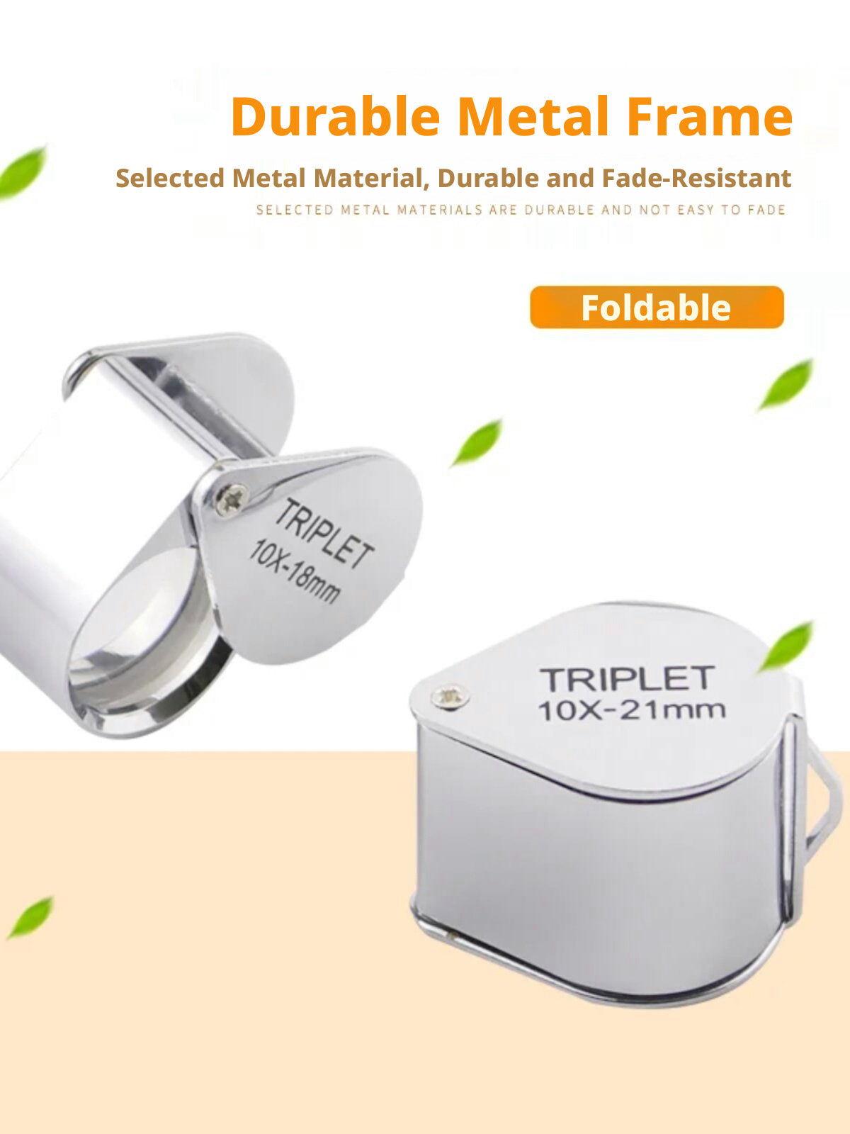 10x/20x/30x Foldable Jewelry Loupe – Triplet Lens, Metal Body