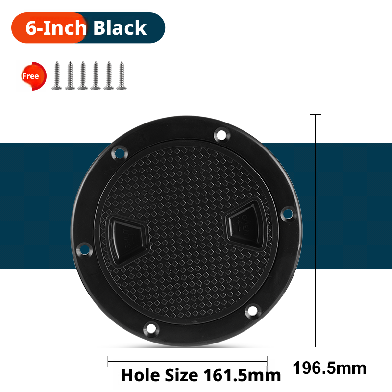 Boat Deck Hatch Cover — Round & Square ABS Inspection Port with Rubber Seal