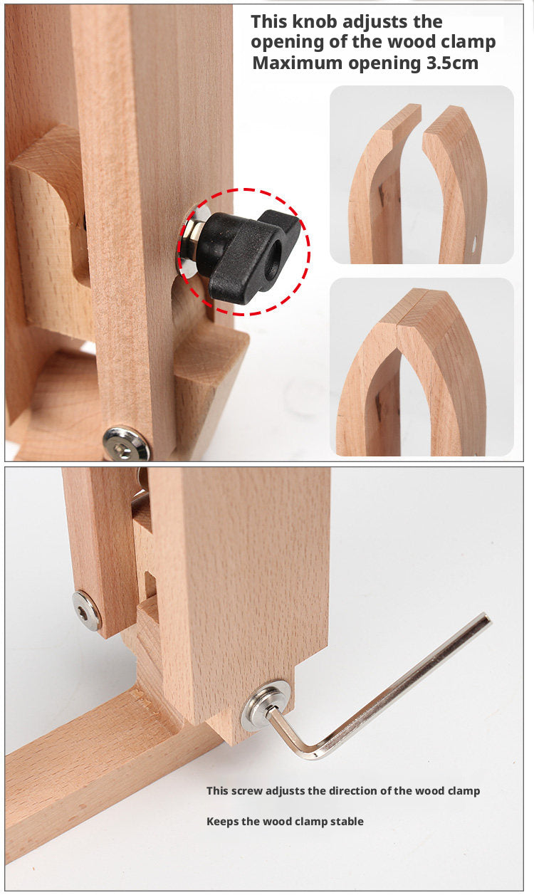 Hand‑Stitched Wood Clamp – 8 Styles for Leather Sewing (Beech/Pine, Lychee or Leather Veneer)