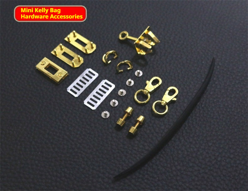 DIY Leather Bag Hardware Complete Set – Kelly, Cambridge, Saddle, Vegetable Basket + Shoulder Straps (Gold Chain & Fabric)