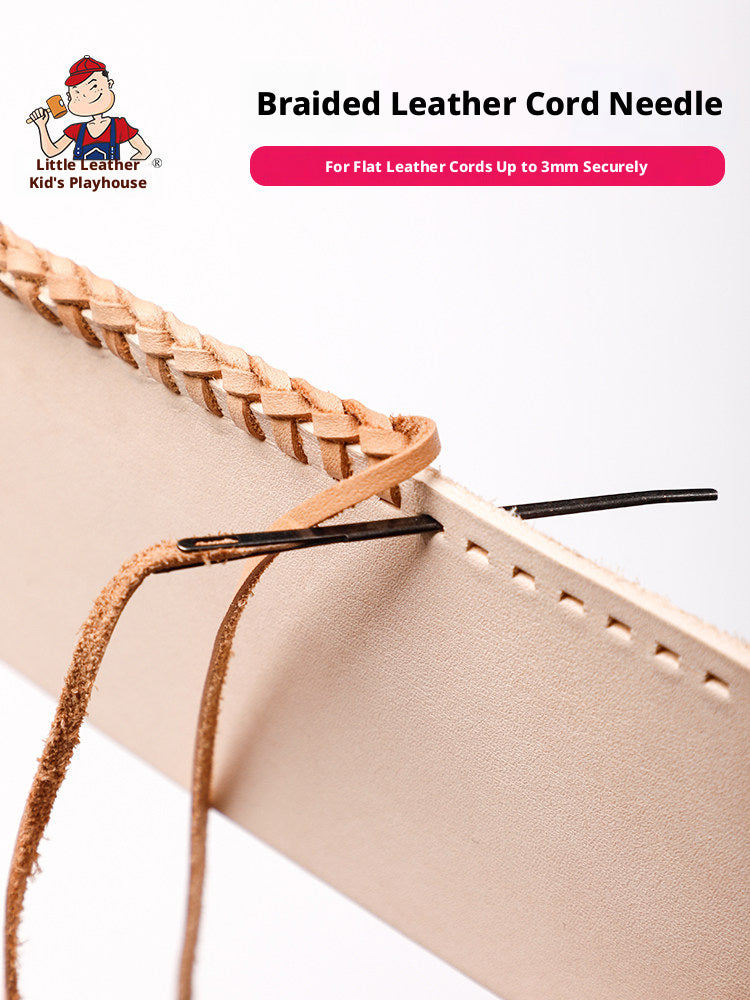 Woven Leather Cord Needle – 56mm Flat Cord Weaving Needle for 3mm Leather Rope (10 Pack)