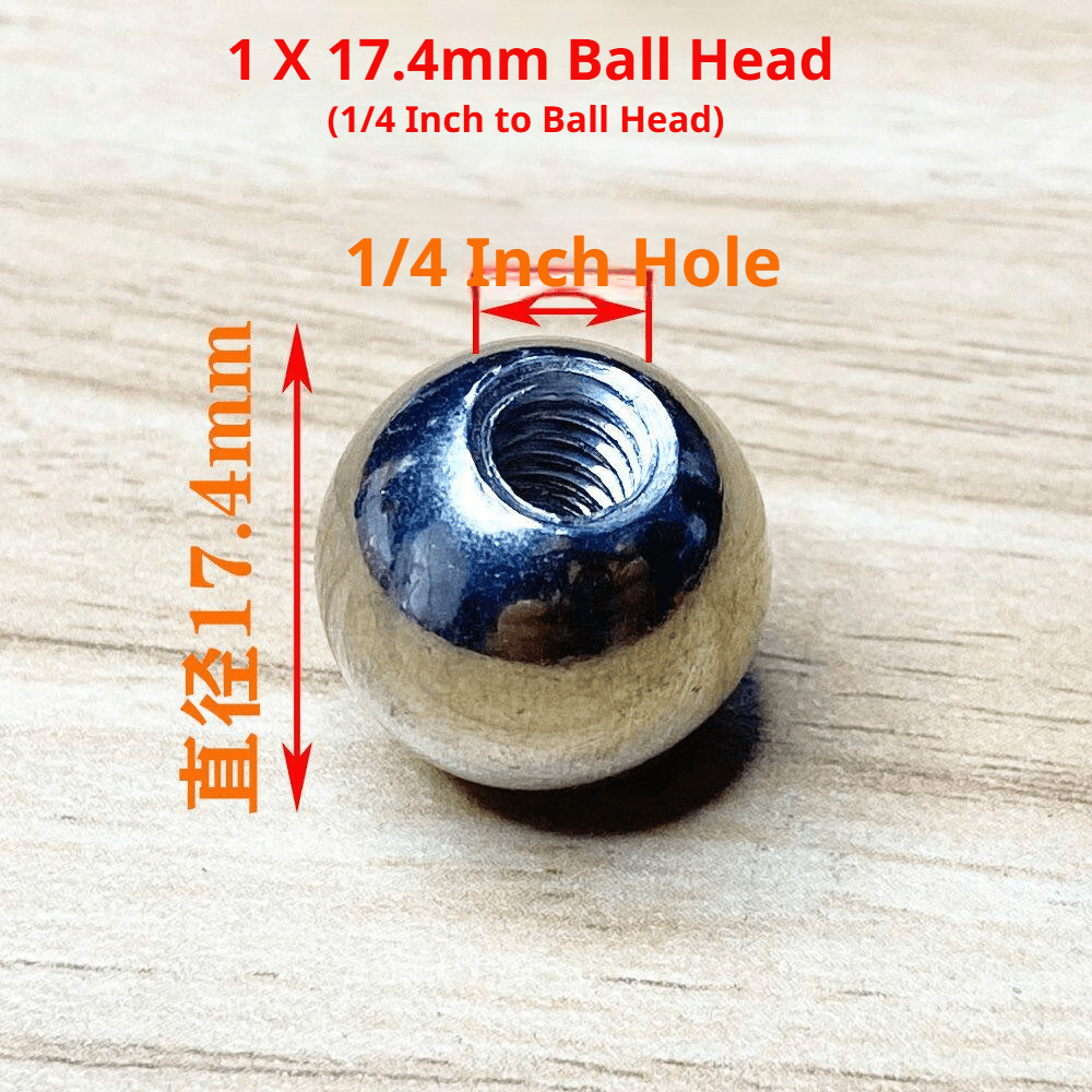17mm Ball Head to 1/4" - 20 Screw Adapter — Ball Joint Converter for Camera Mounts & Monitor Brackets - HomeDIYer