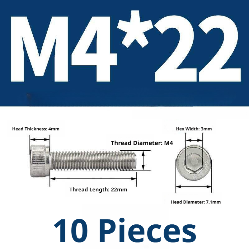 316 Stainless Steel Socket Head Cap Screws – Hex Allen Bolt, M2–M20, GB/T Standard, 4.8 Grade