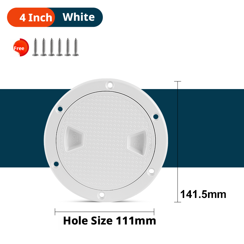 Boat Deck Hatch Cover — Round & Square ABS Inspection Port with Rubber Seal