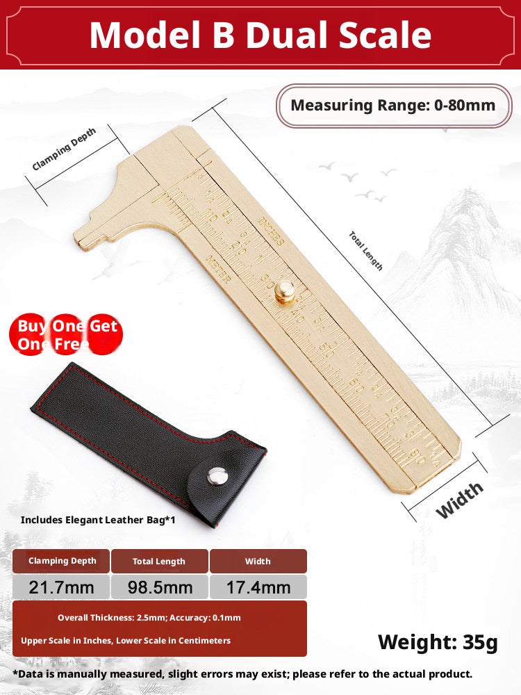 Solid Brass Mini Caliper Set – 0.1mm Accuracy, Jewelry & DIY Measurement