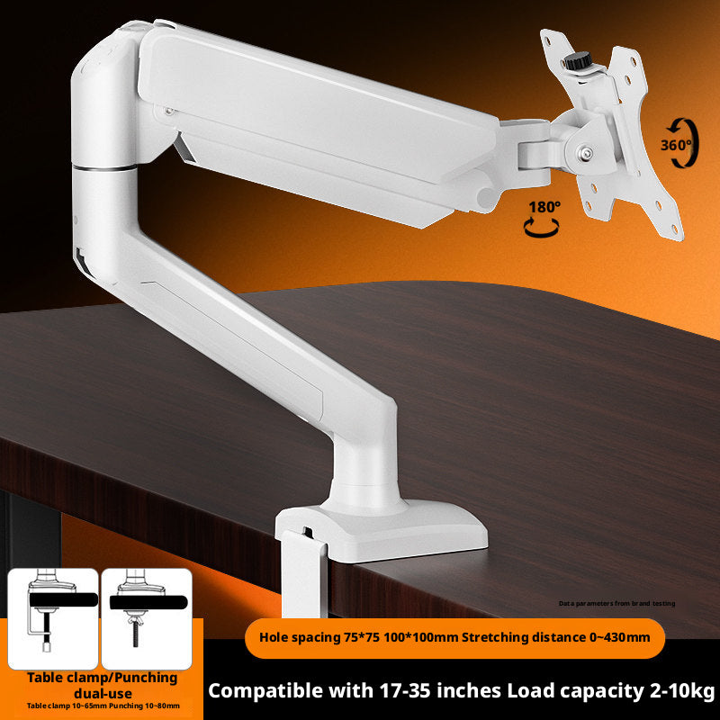 Gas Spring Monitor Arm – 17–35 Inch, 2–9 kg, 360° Swivel, Clamp & Grommet Mount