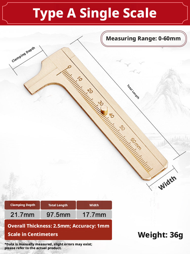 Solid Brass Mini Caliper Set – 0.1mm Accuracy, Jewelry & DIY Measurement