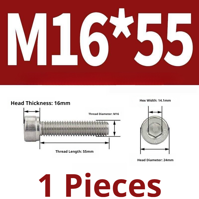 316 Stainless Steel Socket Head Cap Screws – Hex Allen Bolt, M2–M20, GB/T Standard, 4.8 Grade