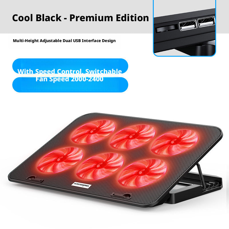 Laptop Cooling Pad with Fan Speed Control & Adjustable Stand – Quiet Cooler for 14–15.6" Gaming Laptops, Compatible with MacBook, Dell, ASUS, Lenovo, HP